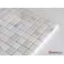 23x23mm Parlak Beyaz Fileli Mermer Mozaik- DT1409